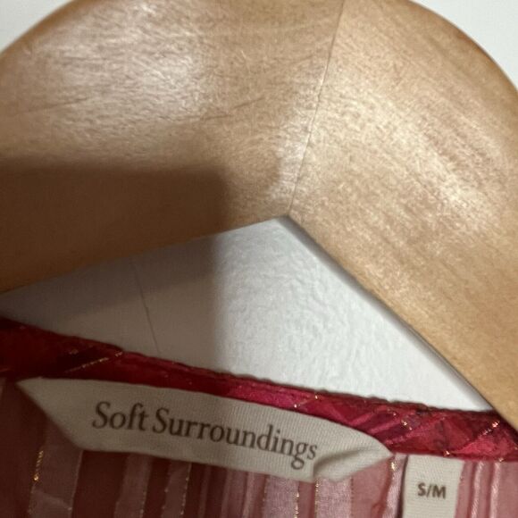 Soft Surroundings Jeweled Embroidered Caftan Dress Womens S/M Metallic - Picture 7 of 8